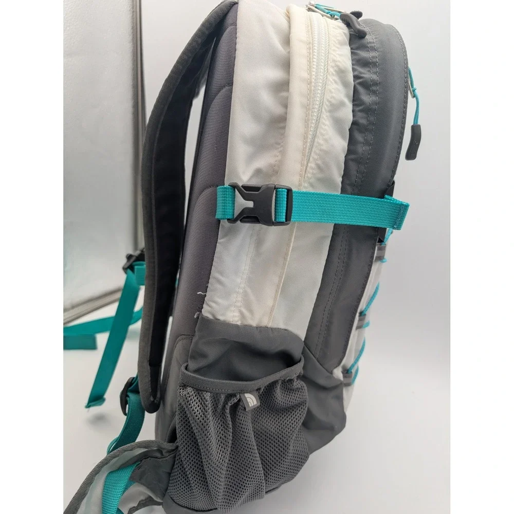 The North Face Borealis Backpack Grey White Teal Bungee Daypack READ!